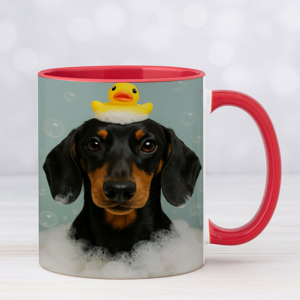 Custom Dog In Bathtub With Duck Toy