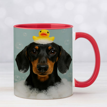 Custom Dog In Bathtub With Duck Toy