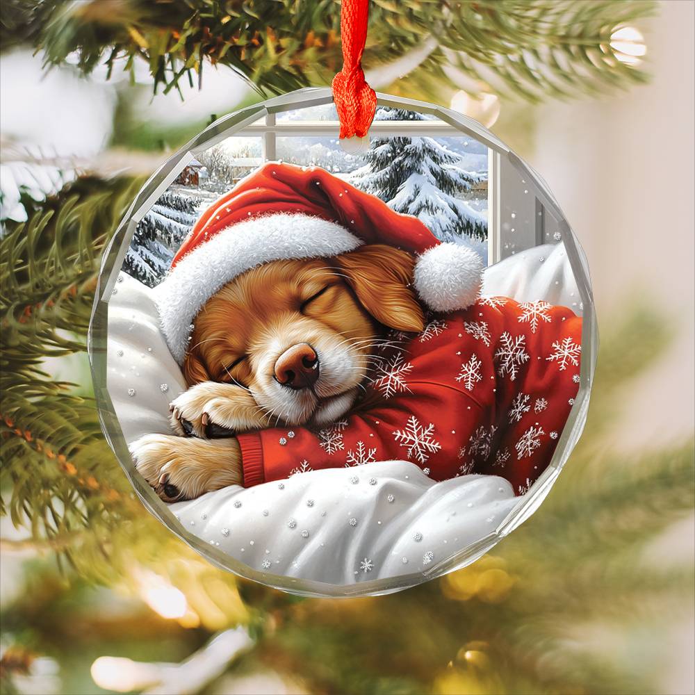 Golden Retriever Dog Sleeping In Bed Design 4