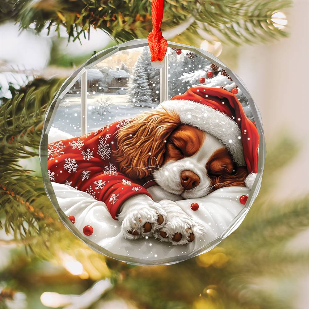 Cavalier King Charles Spaniel Dog Sleeping In Bed Design 4
