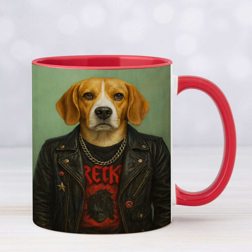Custom Photo Rock n Roll Dog Mug _ Gift For Dog Lovers