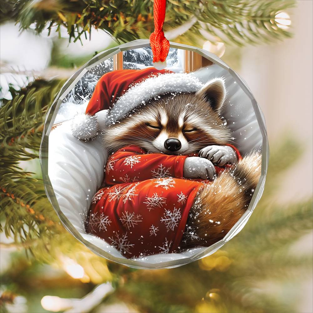 Raccoon Sleeping In Bed Design 2