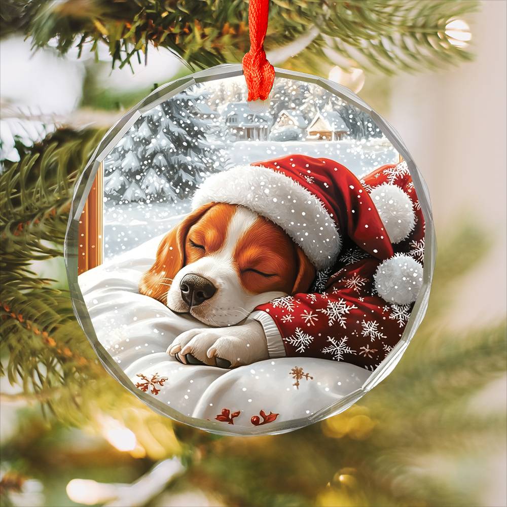Beagle Dog Sleeping In Bed Design 1
