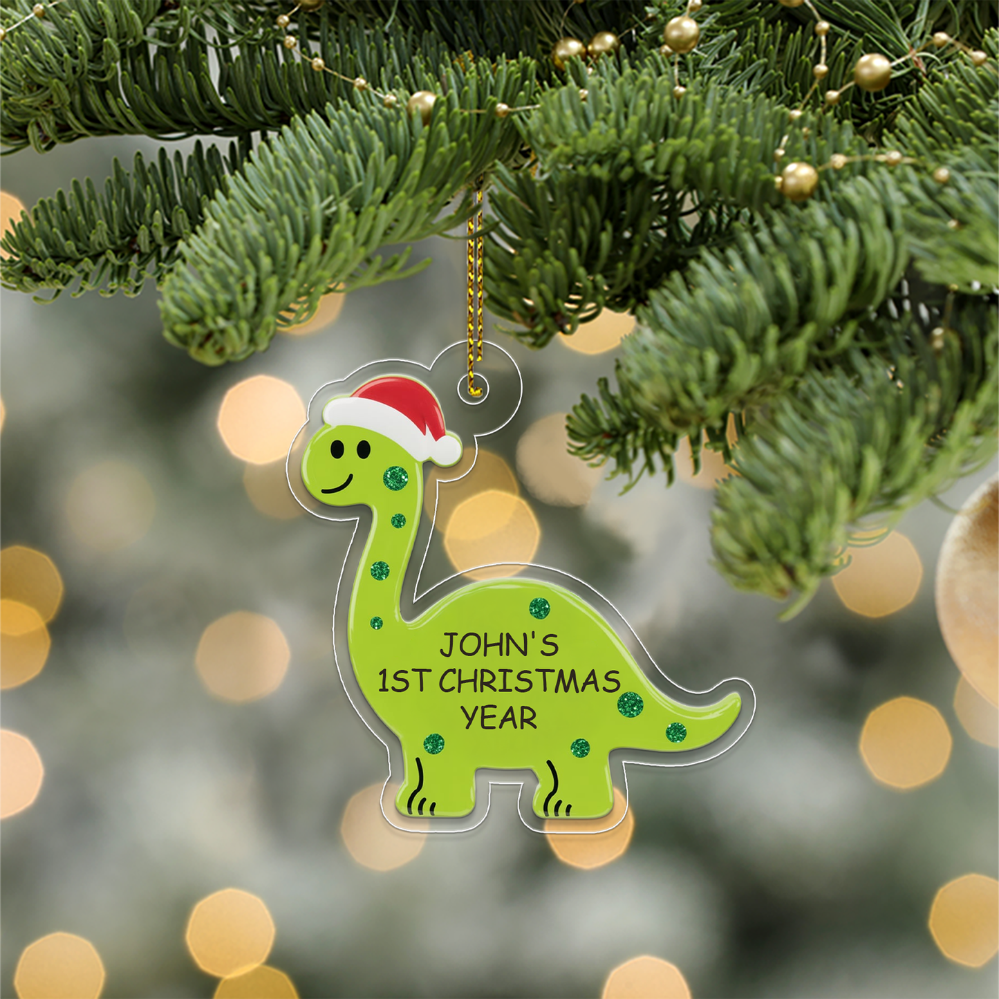 Personalized Dinosaur Baby's 1st Christmas Ornament, Christmas Decor, Baby's First Christmas Ornament Dinosaur for Boy, Gift for Baby Boy