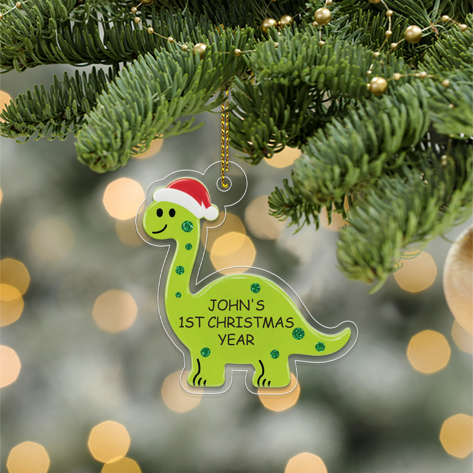 Personalized Dinosaur Baby's 1st Christmas Ornament, Christmas Decor, Baby's First Christmas Ornament Dinosaur for Boy, Gift for Baby Boy