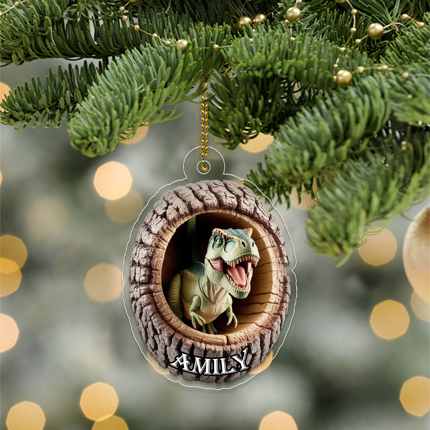 Personalized Christmas Dinosaur - Custom Name Dinosaur Dinosaur Car