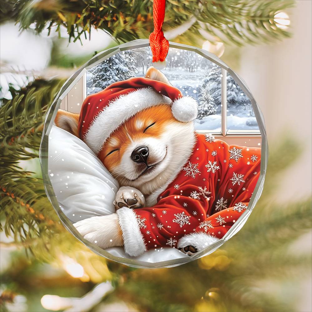 Akita Dog Sleeping In Bed Design 1
