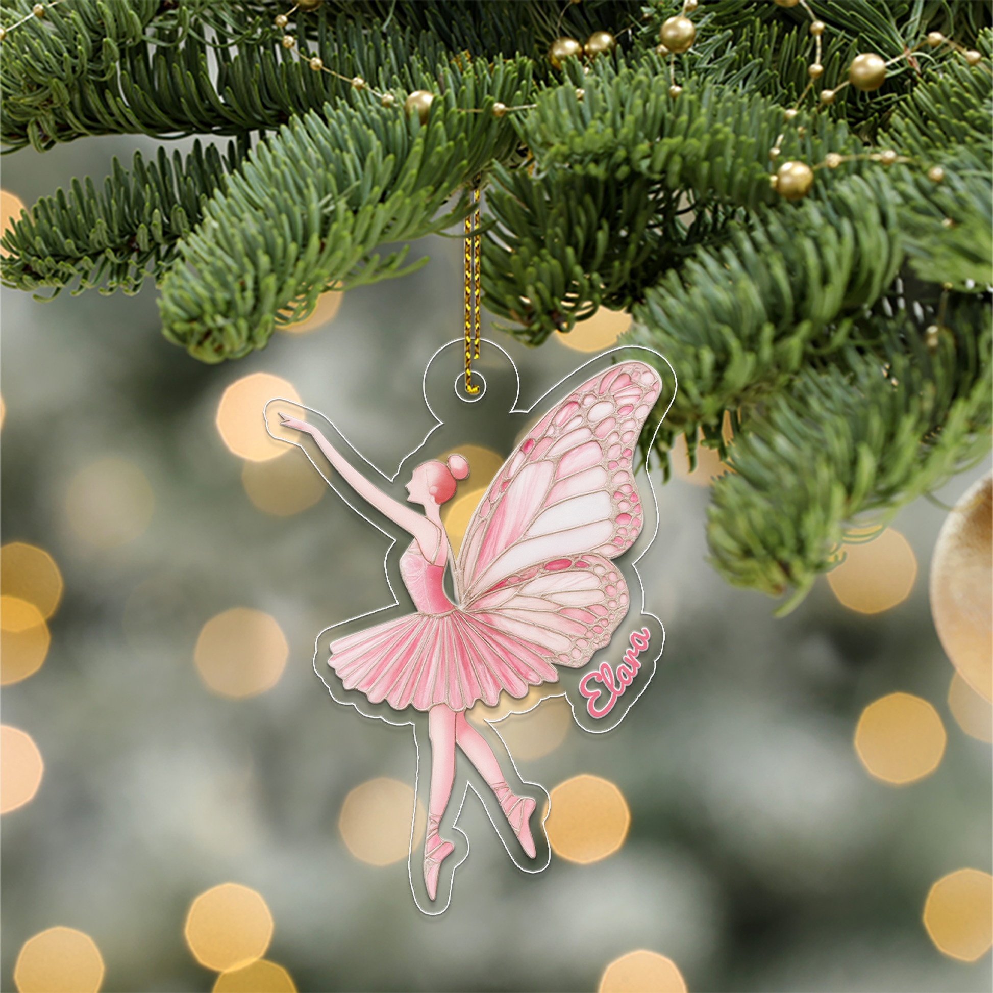 Custom Name Ballet Dancer Butterfly