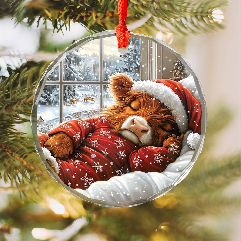 Highland Cow Sleeping In Bed Design 3