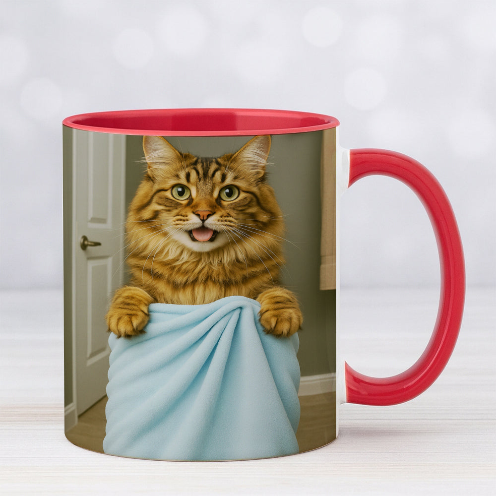 Custom Cat Photo In Bathroom Mug Cat Lover Gifts