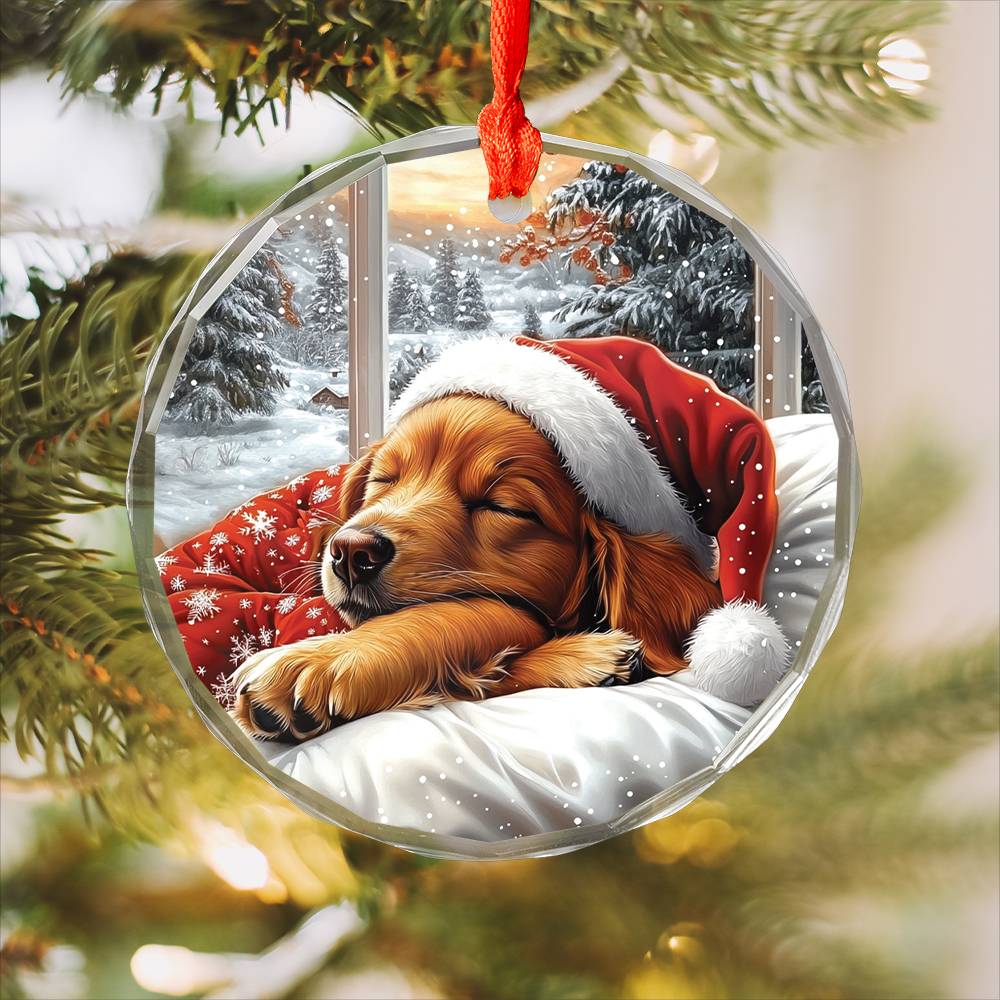Golden Retriever Dog Sleeping In Bed Design 3