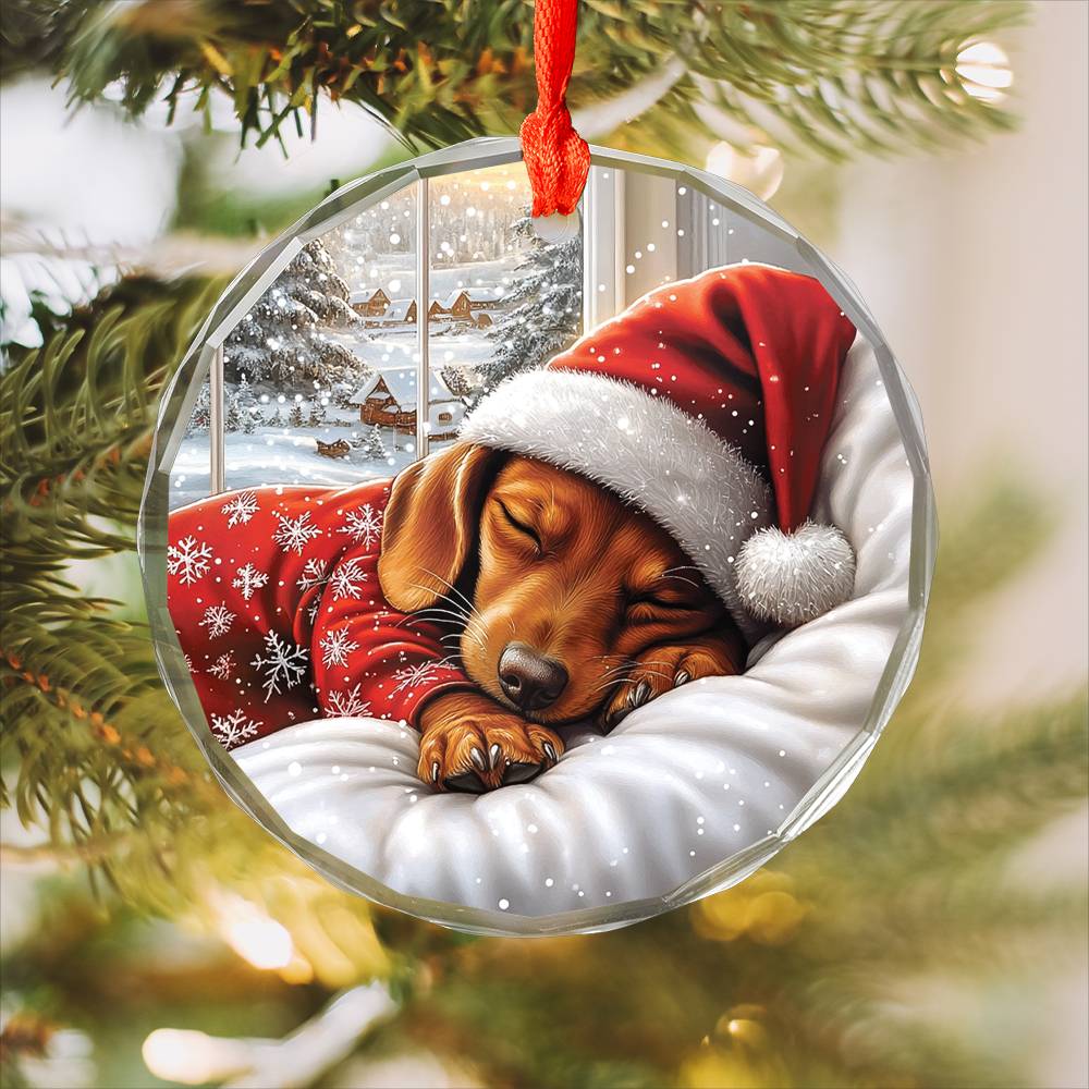 Dachshund Dog Sleeping In Bed Design 1
