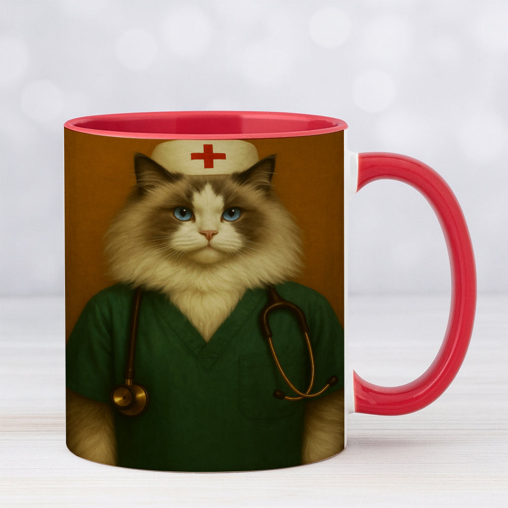 Custom Photo Nurse Cat MugGift For Cat Lovers