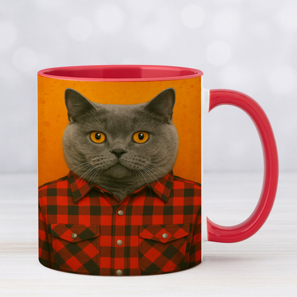 Custom Photo Cat In Red Shirt MugGift For Cat Lovers