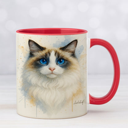Custom Photo Cat Watercolor Artwork Mug