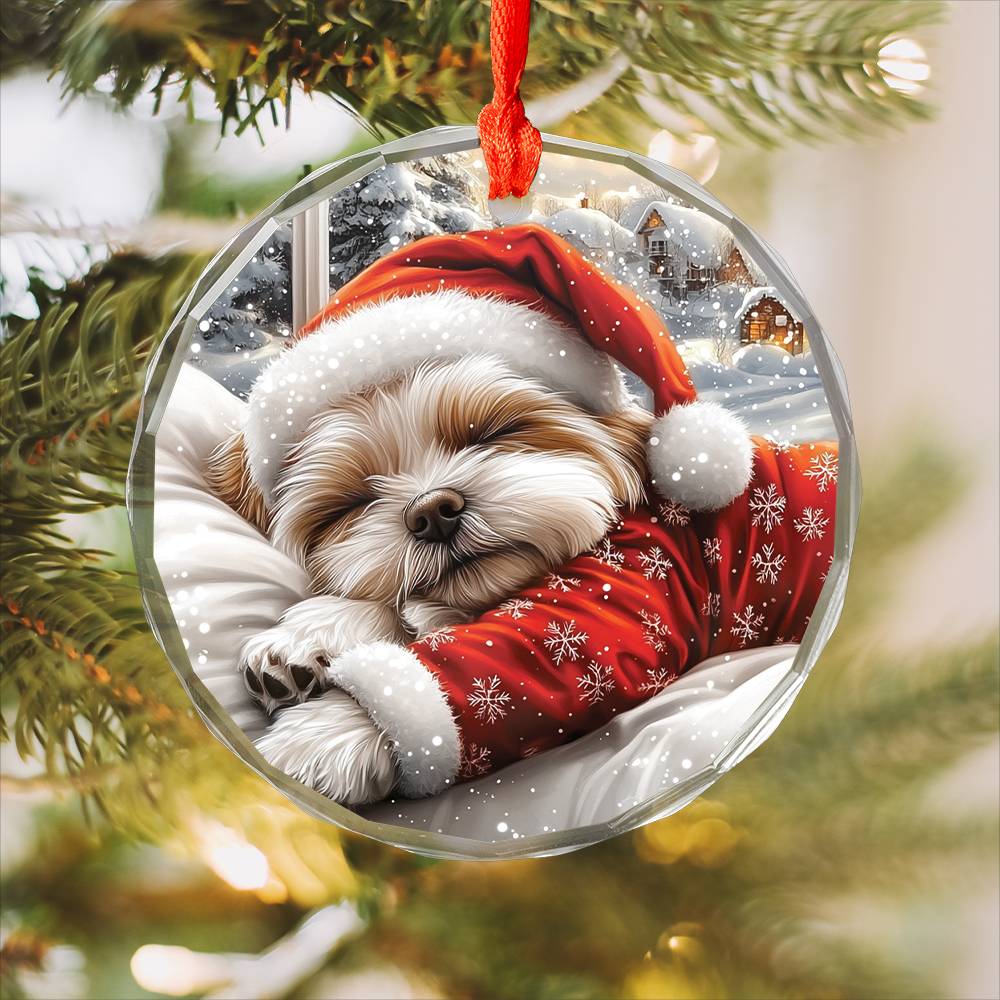 Maltese Dog Sleeping In Bed Design 2