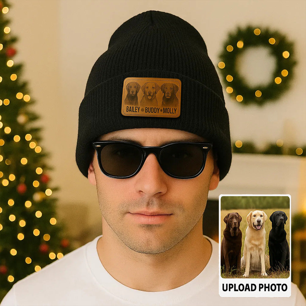 Custom Dog Photo Knit Beanie – Personalized Pet Winter Hat, Warm Gift for Dog Moms & Dads TH99B08