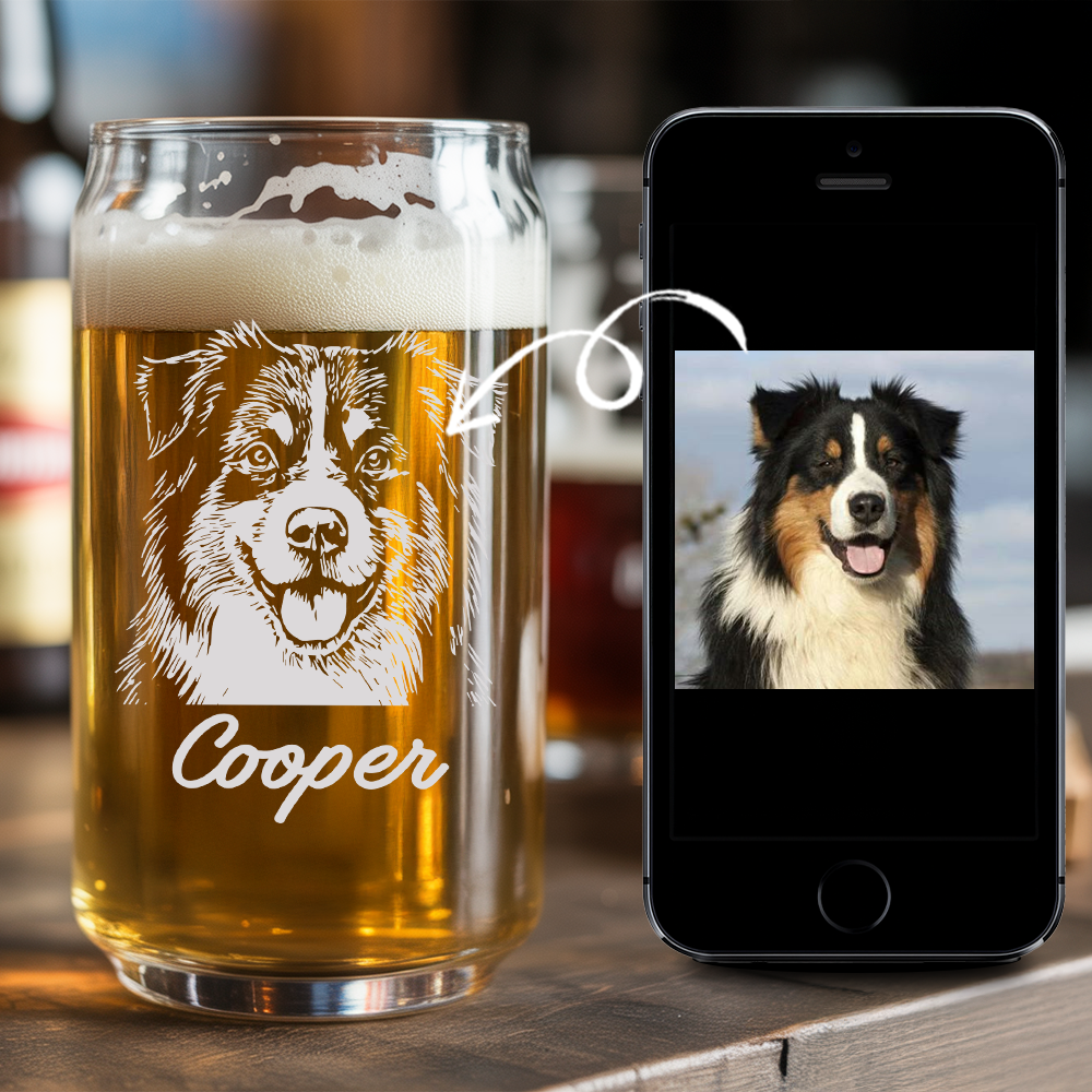Custom Photo Dog Beer Can Glass | Personalized Gift for Pet Owners | Gift For Pet Lover TNNGL27