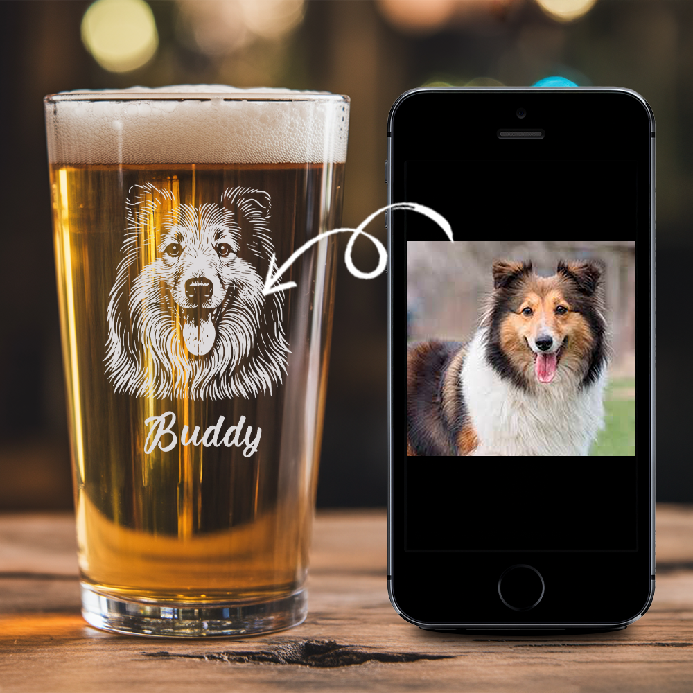 Custom Dog Photo Beer Glasses | Personalized Pint Glass | Gift for Pet Owners TNNGL19