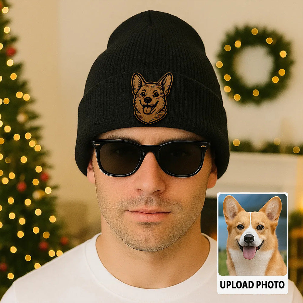 Custom Dog  Beanie Hat – Personalized Winter Knit Hat with Your Pet’s Photo, Cute Pet Owner Gift TH99B04