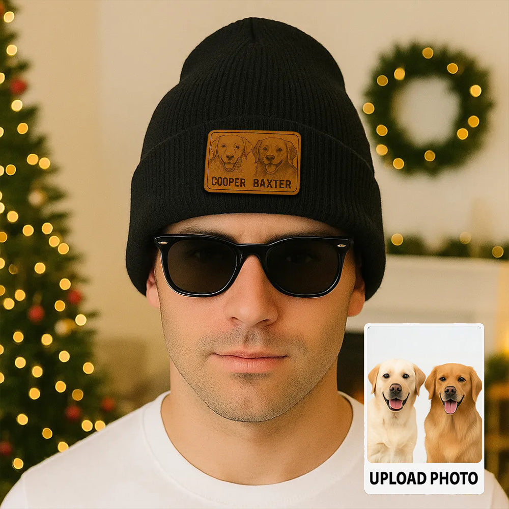 Custom Dog Face Beanie Hat – Personalized Pet Knit Winter Hat, Unique Gift for Pet Lovers TH99B09