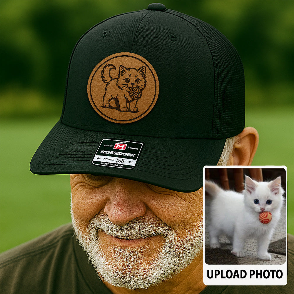 Custom Cat Photo Trucker Hat | Personalized Cat Photo Hat for Cat Owners | Gift For Cat Lovers TNGANSP036