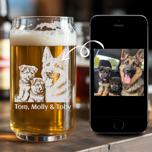 Custom Photo Pet Memorial Beer Glasses | Personalized Pet Photo Beer Can Glasses | Gift For Pet Lover TNNGL32