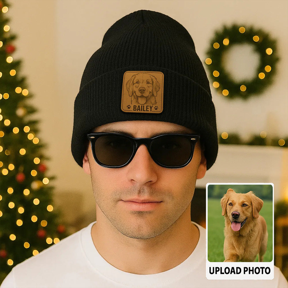 Custom Dog Beanie Hat – Personalized Dog Photo Winter Hat, Gift for Dog Moms and Animal Lovers TH99B10