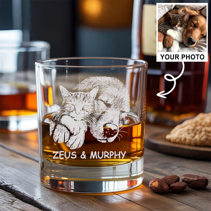 Custom Pet Portrait Whiskey Glass, Engraved Dog Portrait Gift, Pet Photo on Glass, Gift For Dog Lover TNNGL38