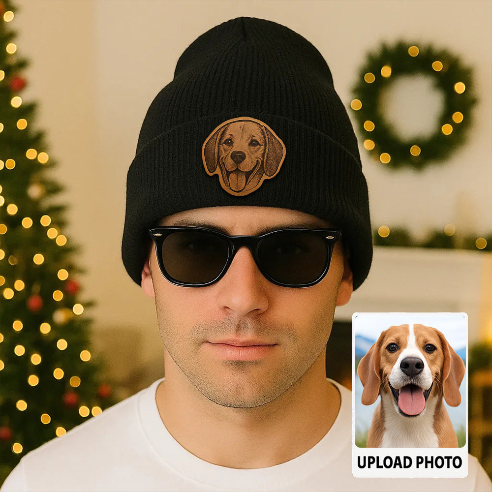 Personalized Pet Photo Beanie – Custom Dog Face Winter Hat, Cozy Knit Beanie for Pet Owners TH99B12