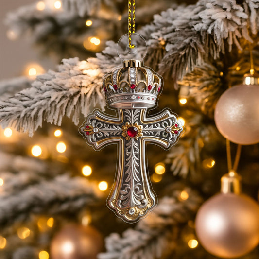 Cross And Crown 1 Acrylic Ornament Christmas Gift