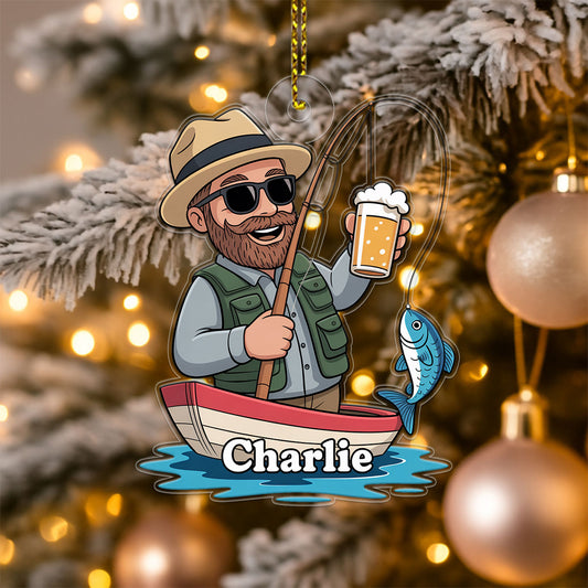 Caricature Fisherman2 Acrylic Ornament Christmas Gift