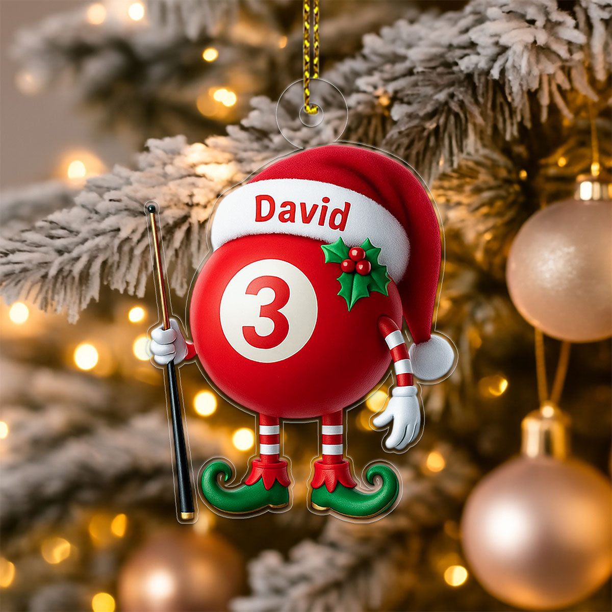 Custom Name Billiard Christmas