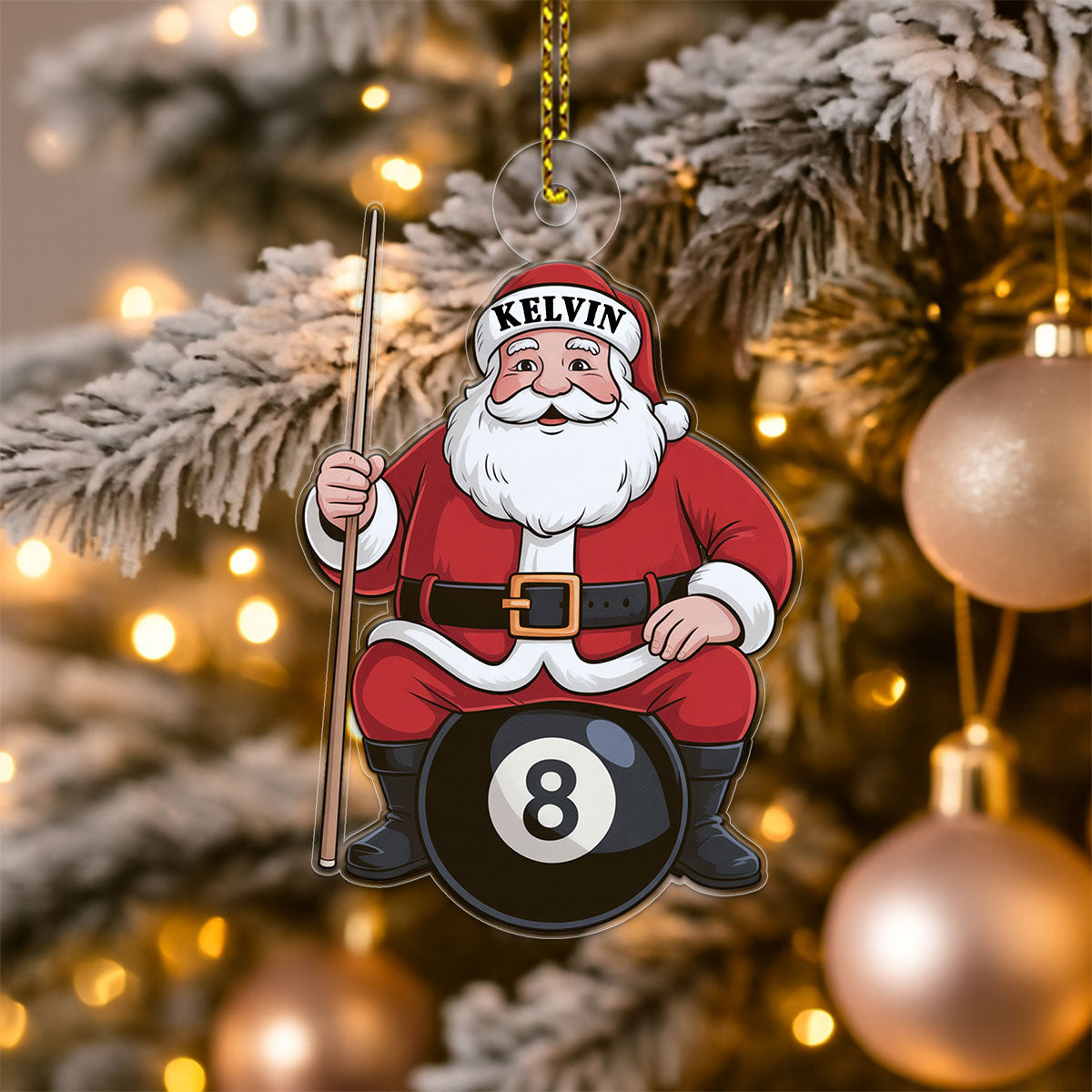 Custom Name Billiard Santa Claus