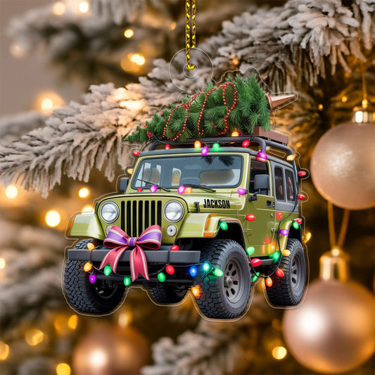 Custom Name Christmas Car Acrylic Ornament Christmas Gift
