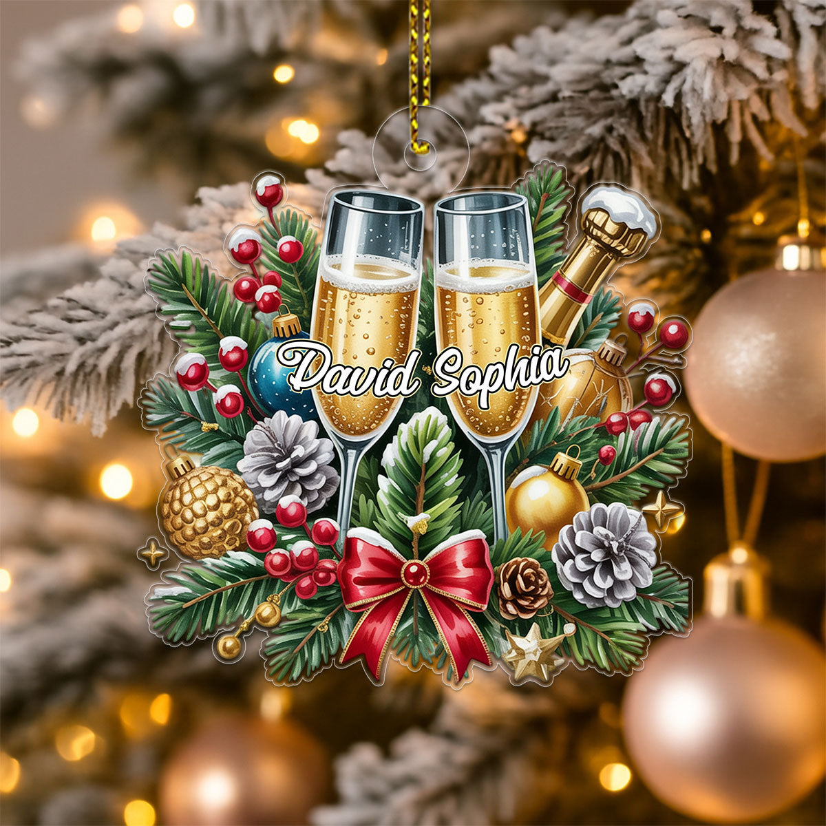 Custom Name Couple Champagne Lover