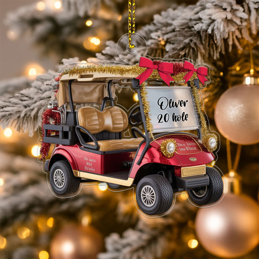 Custom Name Golf Car Christmas Acrylic Ornament Christmas Gift