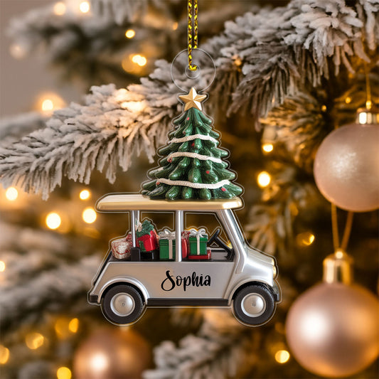 Custom Name Golf Cart For Sport Lover Acrylic Ornament Christmas Gift