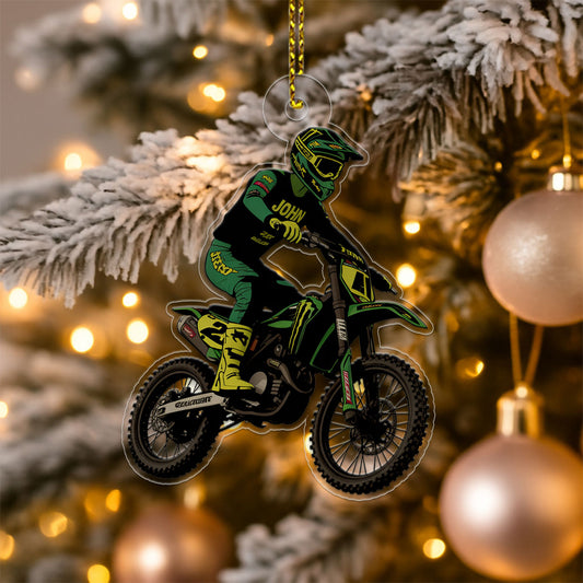 Custom Name Motocross Christmas Ornament-1 Acrylic Ornament Christmas Gift