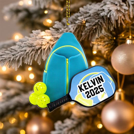 Custom Name Pickleball Player Acrylic Ornament Christmas Gift