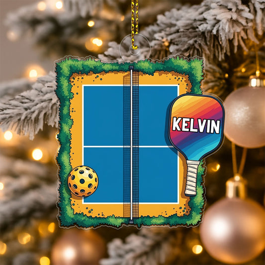 Custom Name Pickleball Xmas Acrylic Ornament Christmas Gift