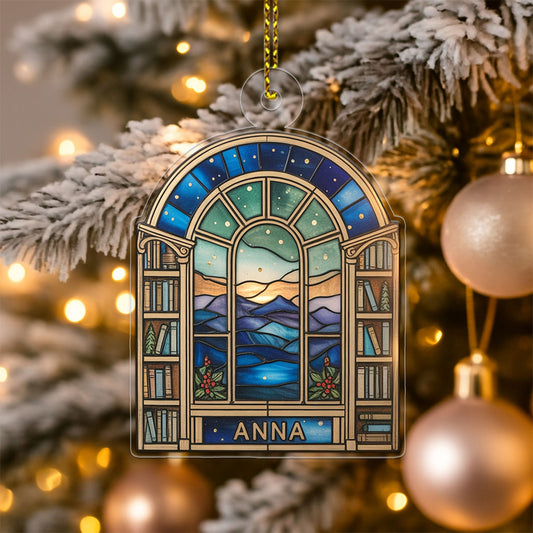 Custom Name Reading Lover Acrylic Ornament Christmas Gift