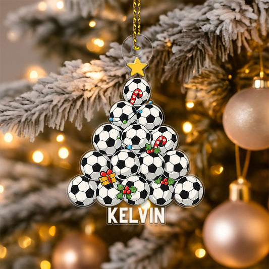 Custom Name Soccer Sport Lover Acrylic Ornament Christmas Gift