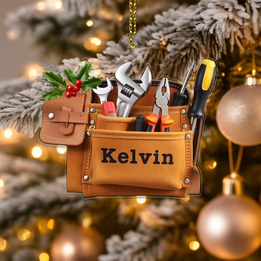 Custom Name Tools Belt Bag For Handyman Acrylic Ornament Christmas Gift