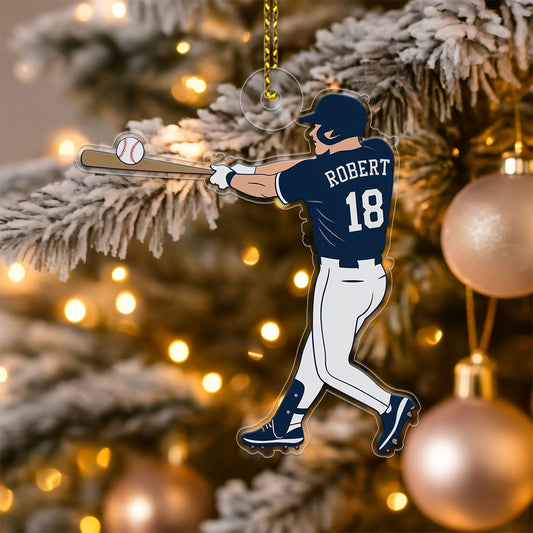 Custom Personalized Baseball Boy Acrylic Ornament Christmas Gift