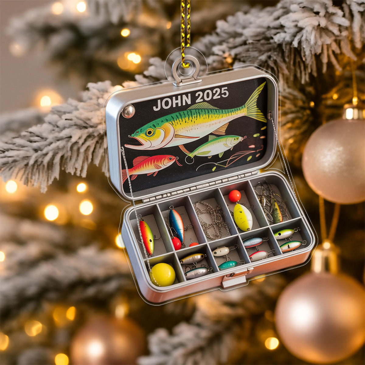 Fishing Tackle Box Acrylic Ornament Christmas Gift
