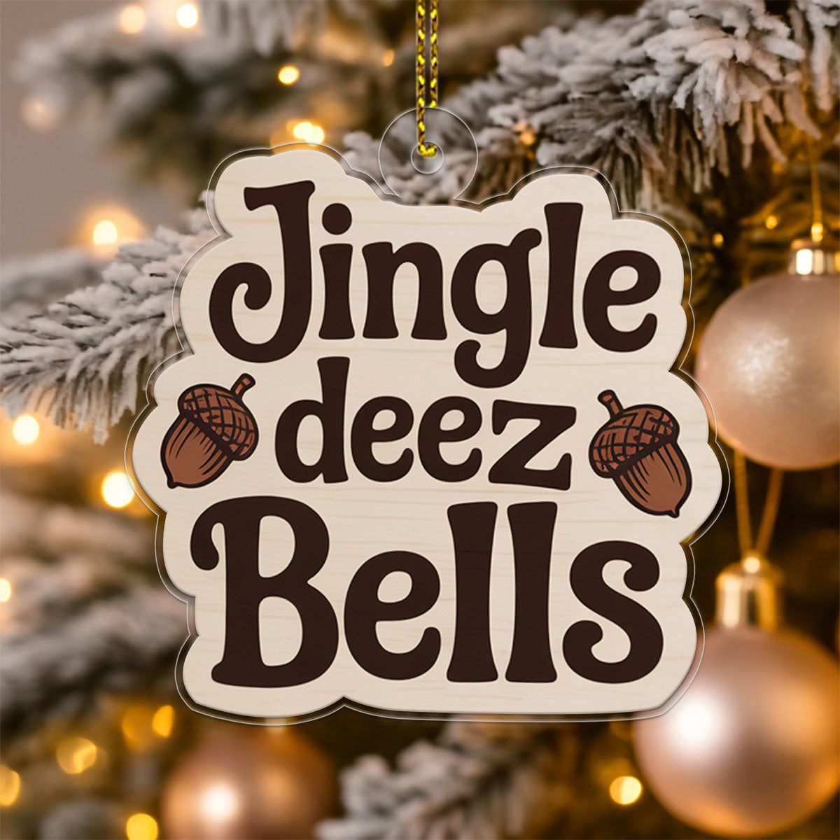 Funny Deez Nuts Ornament, Personalized Adult Humor Christmas Ornament, Custom Naughty Ornament, Gag Gift for Friend, Holiday Joke Decoration