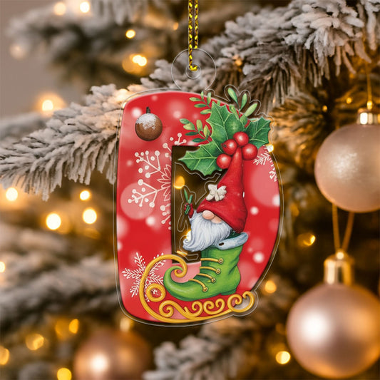 Letter D Xmas Tree Acrylic Ornament Christmas Gift