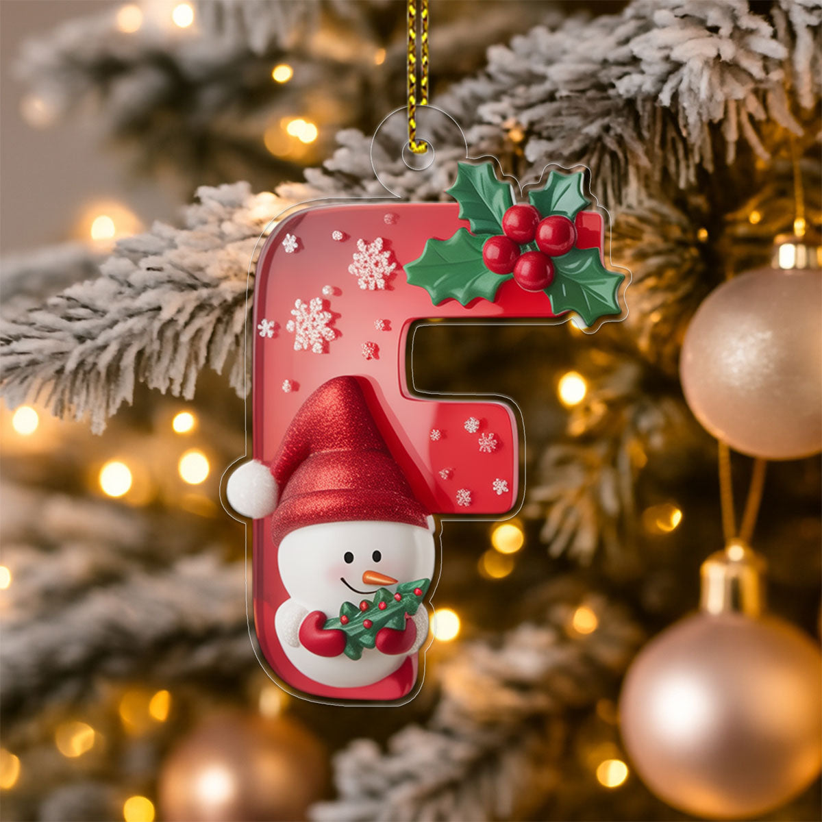 Letter F Acrylic Ornament Christmas Gift