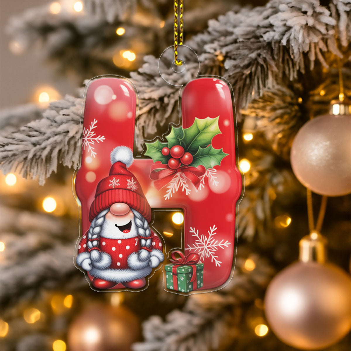 Letter H Acrylic Ornament Acrylic Ornament Christmas Gift